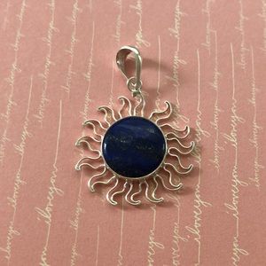 Charles Albert blue lapis sun pendant sterling